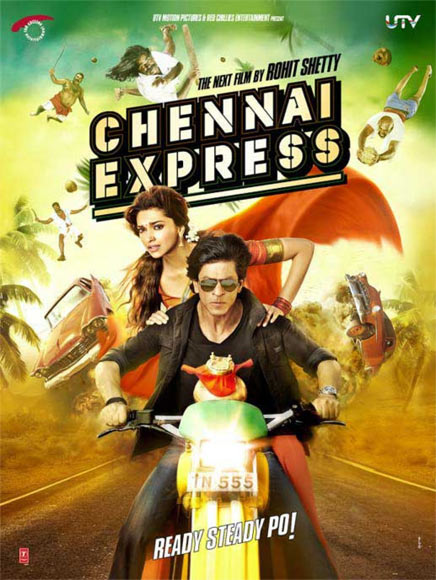 Shah Rukh Khan and Deepika Padukone on the poster of Chennai Express