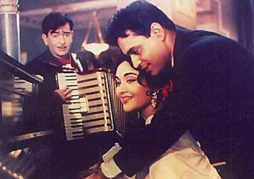 Raj Kapoor, Vyjayantimala and Rajendra Kumar in Sangam