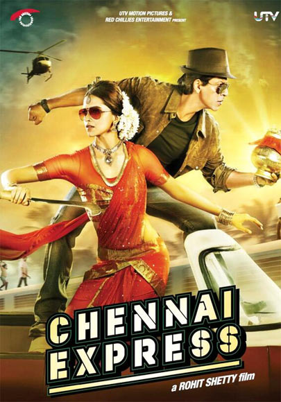 Deepika Padukone and Shah Rukh Khan in the poster of Chennai Express