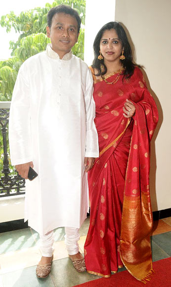 P Unnikrishnan with wife Priya