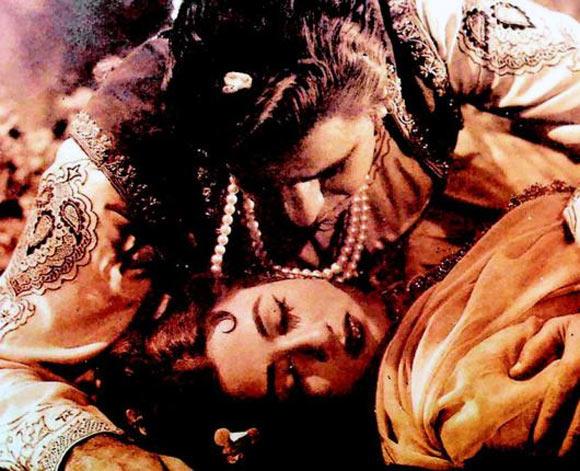 Dilip Kumar and Madhubala in Mughal-e-Azam