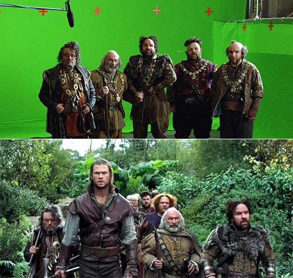 A scene from Snow White and the Huntsman before and after visual effects