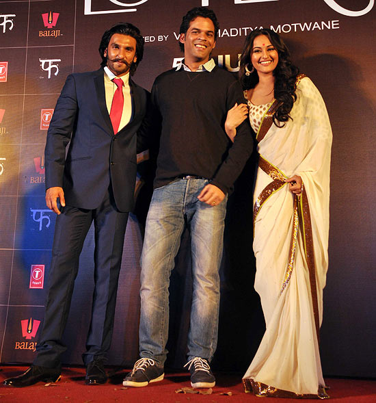 Vikramaditya Motwane with Ranveer Singh and Sonakshi Sinha