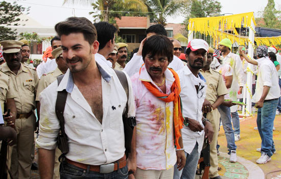 Neil Nitin Mukesh on the sets of Dussehra