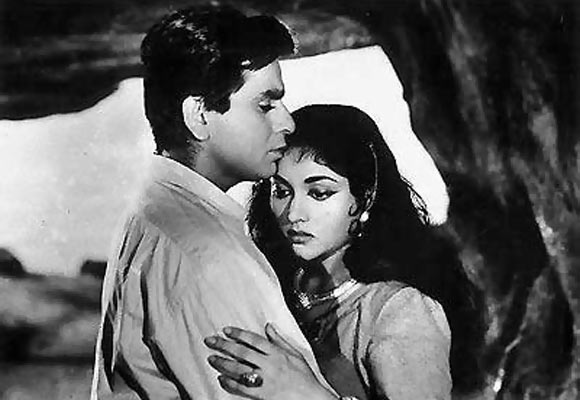 Dilip Kumar and Vyjayantimala in a scene from Madhumati