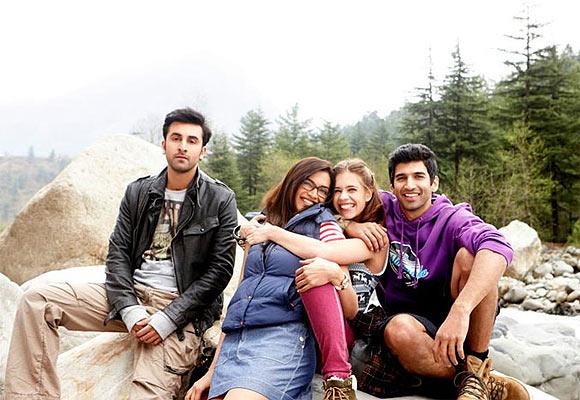 Ranbir Kapoor, Deepika Padukone, Kalki Koechlin and Aditya Roy Kapur in Yeh Jawaani Hai Deewani