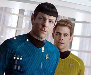 Zachary Quinto and Chris Pine in Star Trek into Darkness