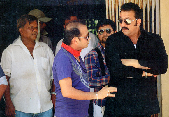 Sanjay Dutt on the sets of Sher