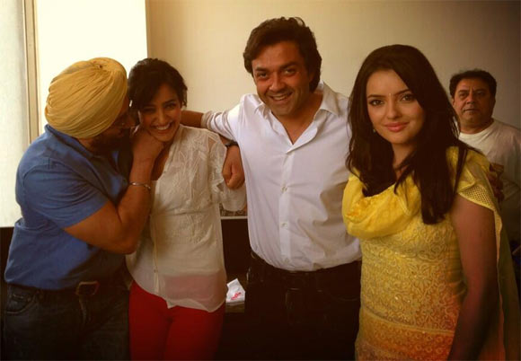 Sunny Deol, Neha Sharma, Bobby Deol and Kristina Akheeva
