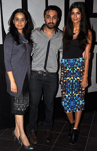 Siddhaant Kapoor with mum Shivangi and girlfriend Erika Packard