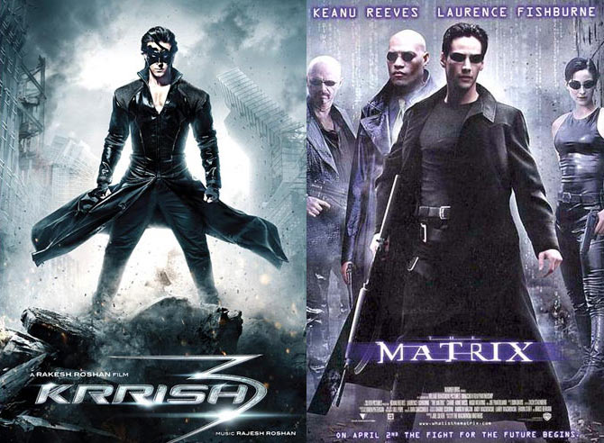 The Krrish 3 and Matrix posters