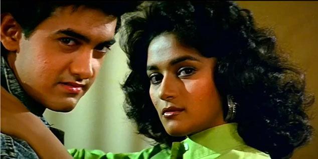 Aamir Khan and Madhuri Dixit in Dil