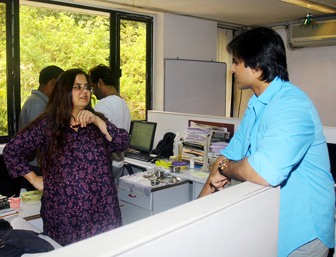 Vivek Obeori with a Rediff staffer