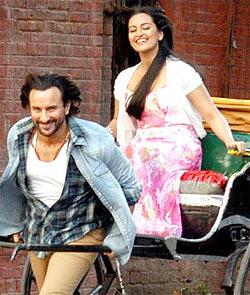 Saif Ali Khan and Sonakshi Sinha in Bullett Raja