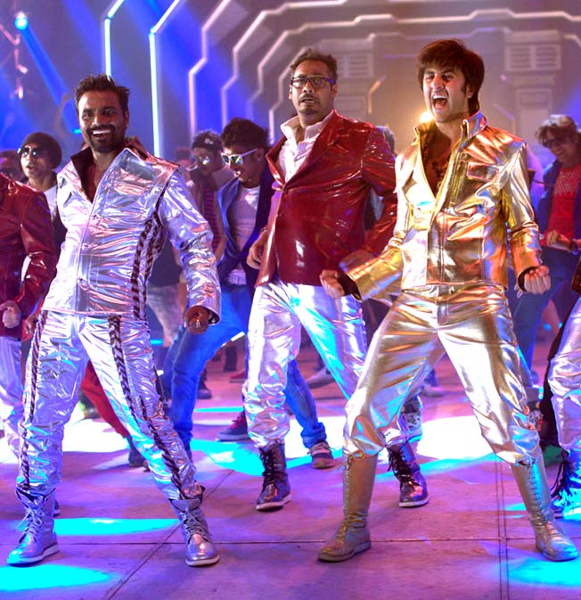 Remo D'Souza, Abhinav Kashyap and Ranbir Kapoor in the title track of Besharam