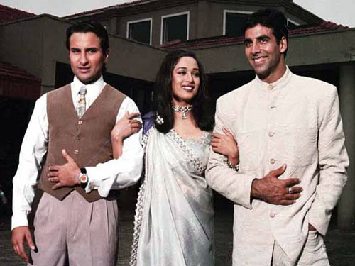 Saif Ali Khan, Madhuri Dixit and Akshay Kumar in Aarzoo