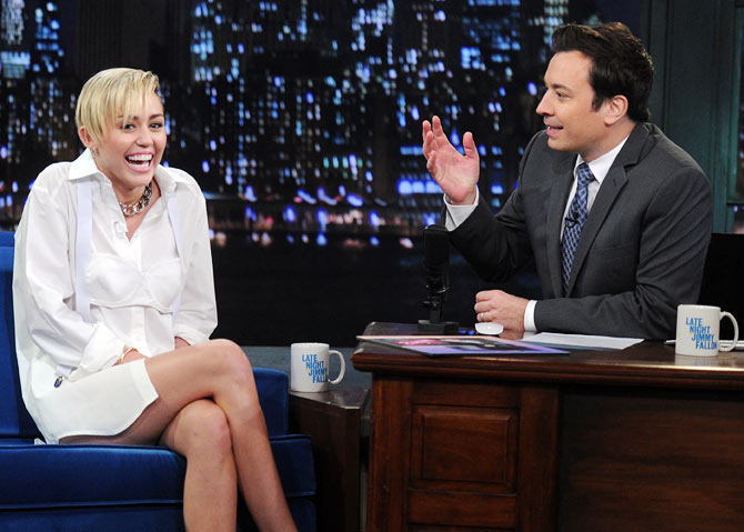 Miley Cyrus and Jimmy Fallon