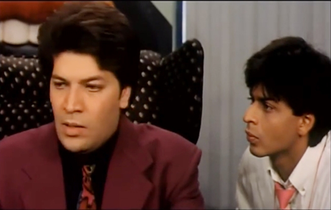 Aditya Pancholi and Shah Rukh Khan in Yes Boss