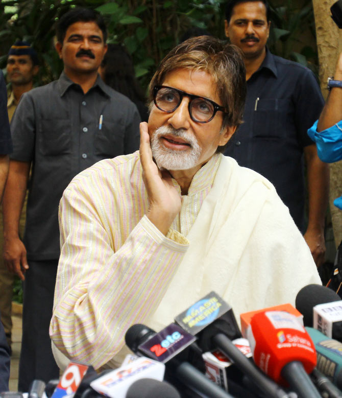 Amitabh Bachchan on his 71st birthday at his residence Janak