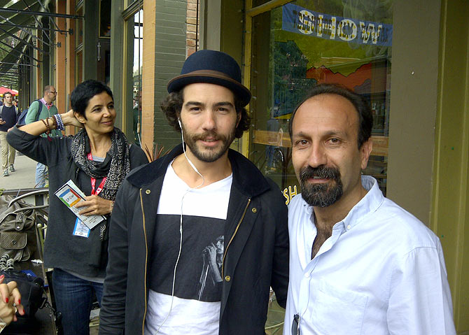 Actor Tahar Rahim, left, and director Asghar Farhadi