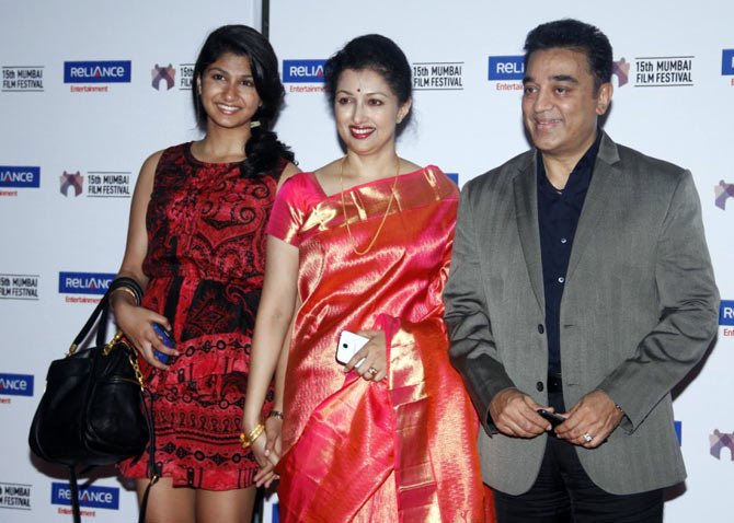 Kamal Haasan with Gouthami and Subbulakshmi