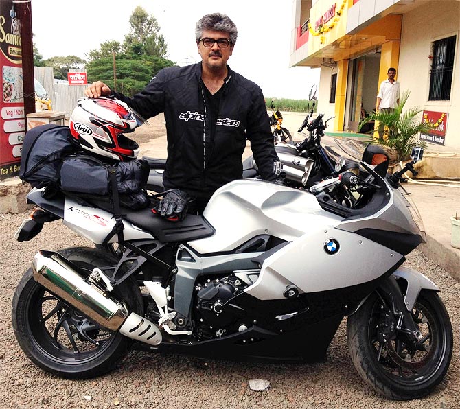 Ajith with his bike