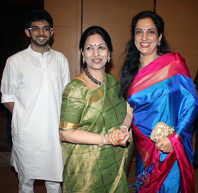 Aditya Thackeray, Indira Subburami Reddy and Rashmi Thackeray