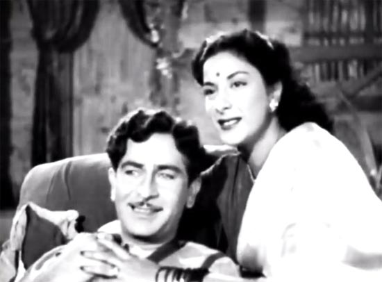 Raj Kapoor and Nargis in Aah