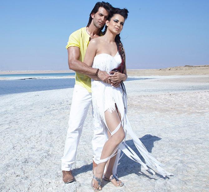 Kangna Ranaut with Hrithik Roshan in Krrish 3