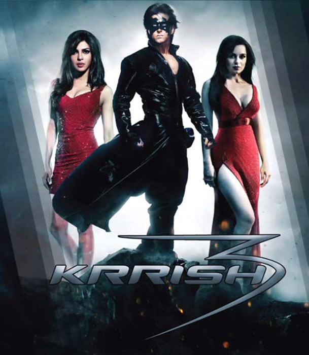 Priyanka Chopra, Hrithik Roshan and Kangna Ranaut in the poster of Krrish 3