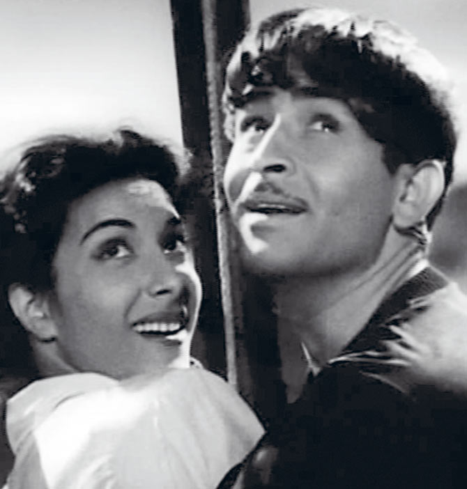 Nargis and Raj Kapoor in Awara