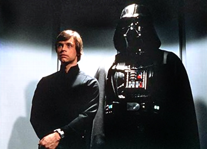 Mark Hamill and Darth Vader in Star Wars