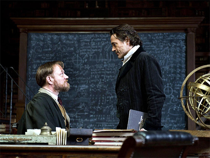 Jared Harris and Robert Downey Jr in Sherlock Holmes: A Game of Shadows