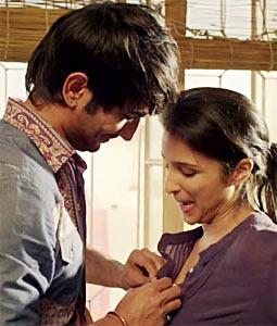 Sushant Singh Rajput and Parineeti Chopra in Shuddh Desi Romance