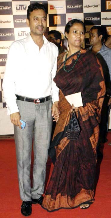 Irrfan Khan with wife Sutupa