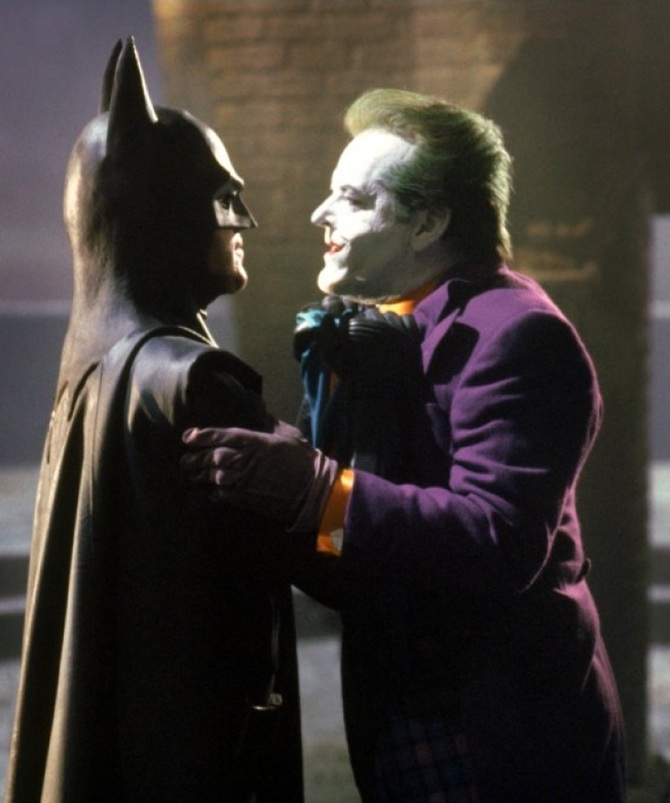 Jack Nicholson's Joker with Michael Keaton's Batman in Batman