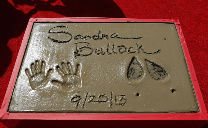 Sandra Bullock's hand and feet impressions
