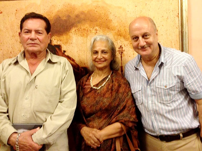 Salim Khan, Waheeda Rehman and Anupam Kher