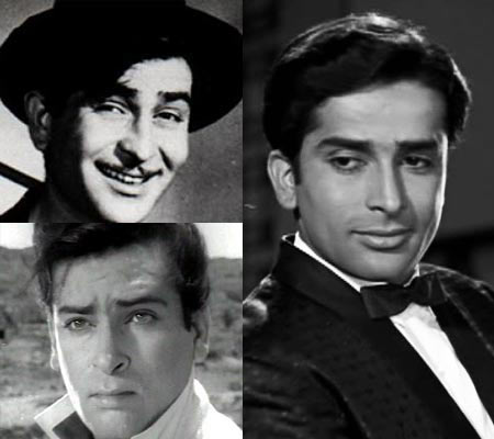 From left: Raj Kapoor, Shashi Kapoor and Shammi Kapoor.