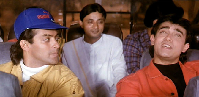 Salman Khan and Aamir Khan in Andaz Apna Apna