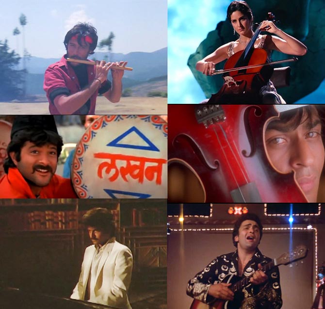 Scenes from Hero, Yuvraaj, Ram Lakhan, Pardes, Meri Jung and Karz