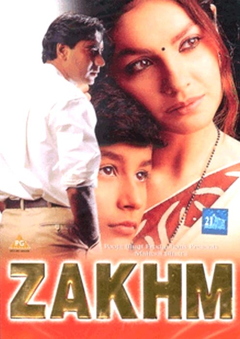A movie poster of Zakhm.