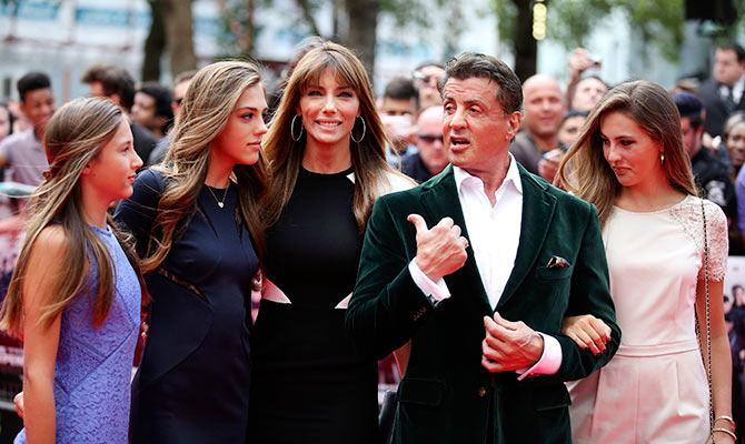 Sylvester Stallone with family