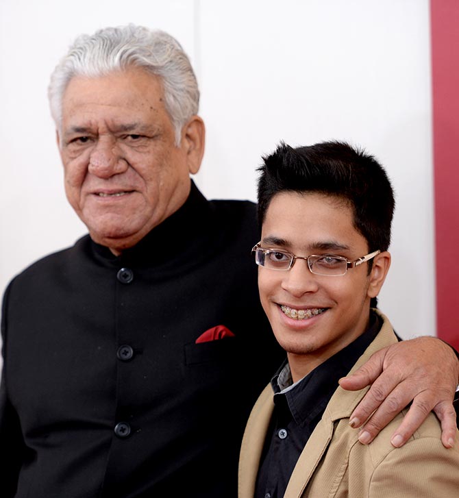 Om Puri with son Ishaan