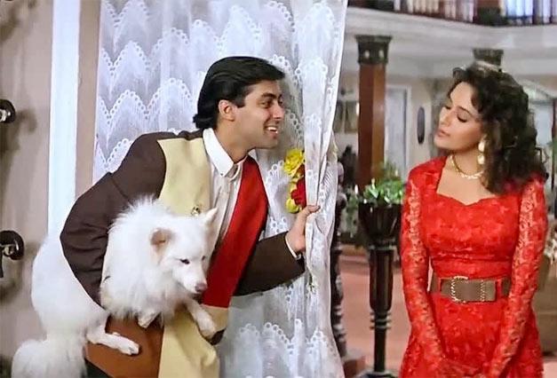 Tuff the dog, Salman Khan and Madhuri Dixit in Hum Aapke Hain Koun..!