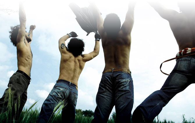 In Rang De Basanti five carefree college students revolt against a heavily corroded 'system'.