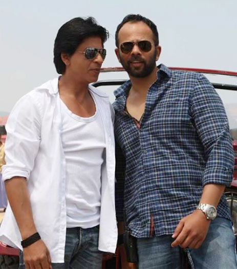 Shah Rukh Khan and Rohit Shetty on the sets of Chennai Express