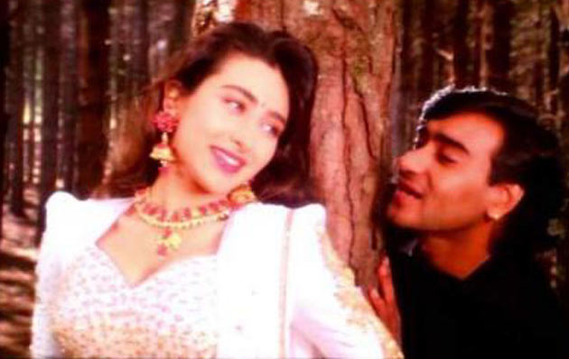 Karisma Kapoor with Ajay Devgn in Suhaag