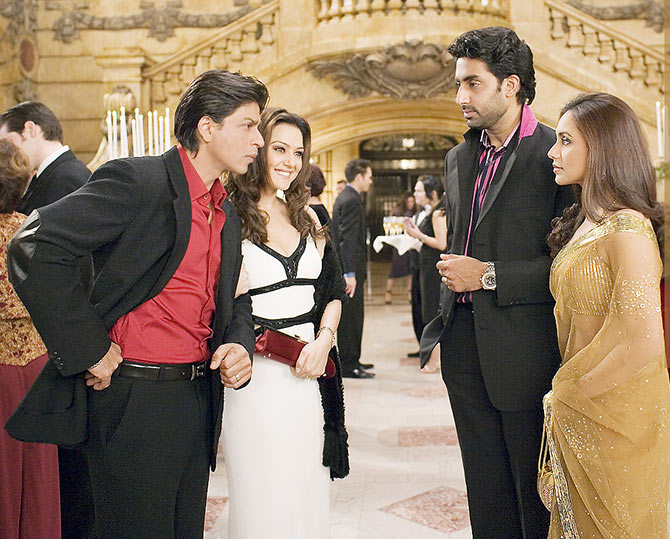 Shah Rukh Khan, Preity Zinta, Abhishek Bachchan, Rani Mukerji in Kabhi Alvida Na Kehna