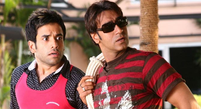 Tusshar Kapoor and Ajay Devgn in Golmaal Returns